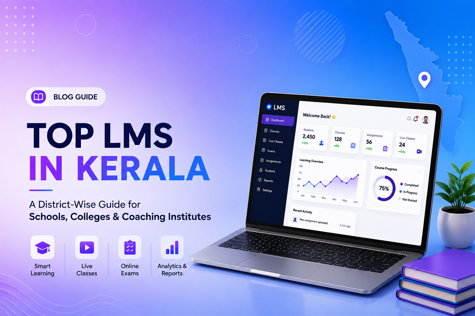 Top LMS in Kerala: A District-Wise Guide for Schools, Colleges & Coaching Institutes — blog guide cover illustration
